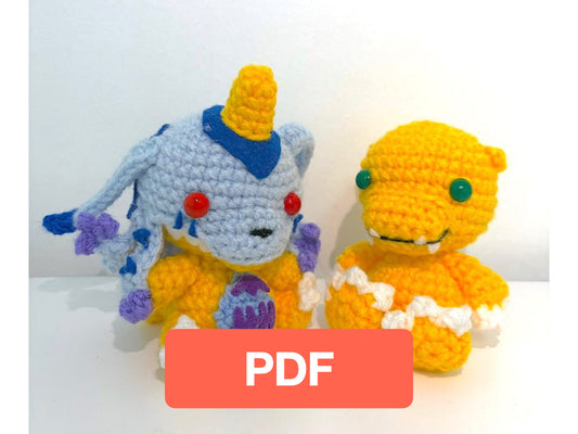 Agumon Gabumon amigurumi pattern bundle
